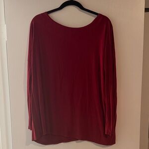 Necessary Clothing Deep Red Long Sleeve Top